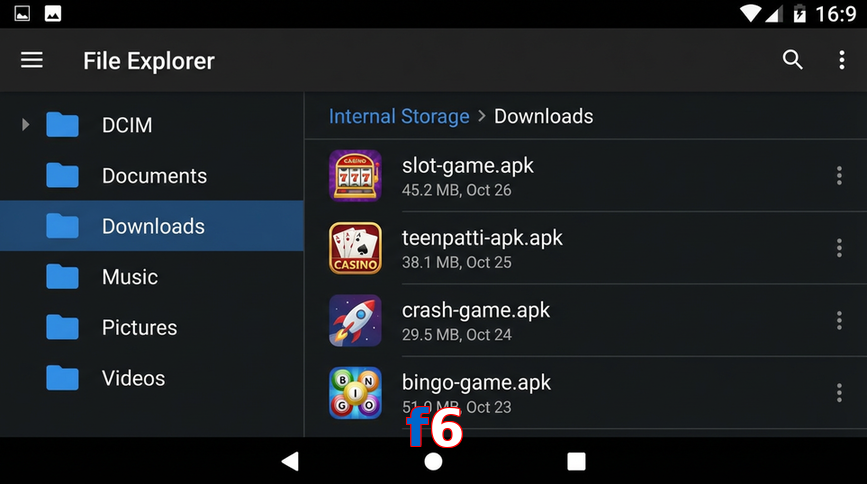 Main screen of F6 gameapk page for PK players